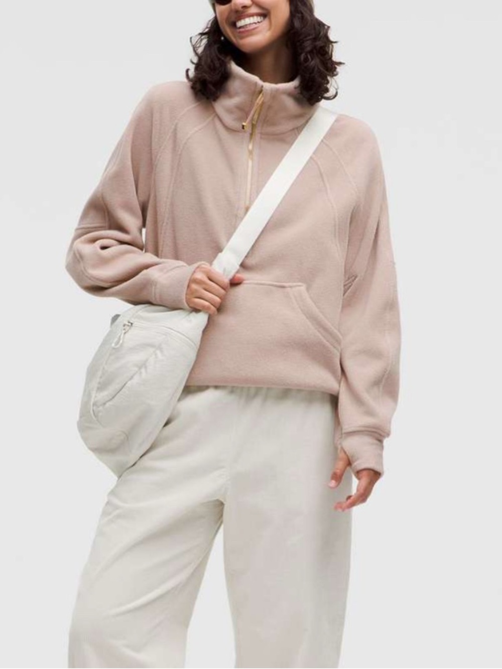 Lululemon Scuba Tumbled Fleece Funnel-Neck Half Zip Sweater